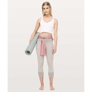 Lululemon Ribbed Wunder Under Crop Leggings Washed French Clay Size 4‎